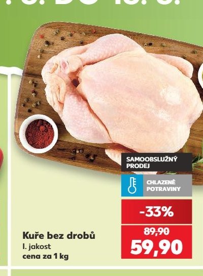 Kuře bez drobů I. jakost cena za 1 kg