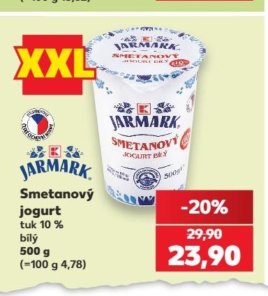 JARMARK Smetanový jogurt tuk 10 % bílý 500 g