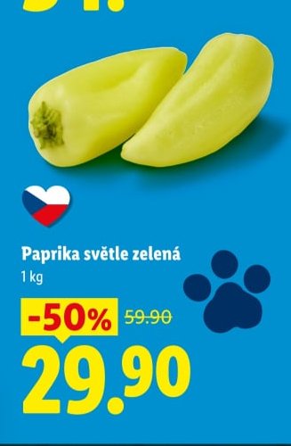 Paprika světle zelená