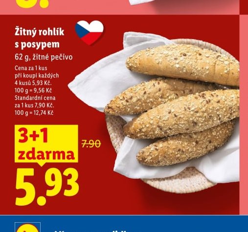 Žitný rohlík s posypem