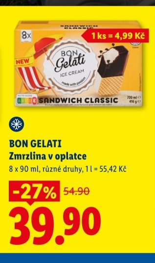 BON GELATI Zmrzlina v oplatce