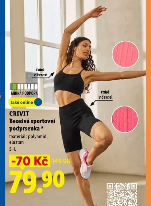 CRIVIT Bezešvá sportovní podprsenka