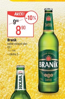Braník světlé výčepní pivo