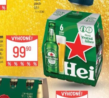 Heineken, 6x 0,33 l sklo