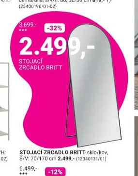 STOJACÍ ZRCADLO BRITT