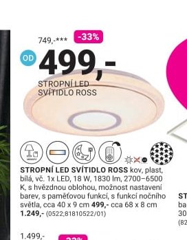 STROPNÍ LED SVÍTIDLO ROSS