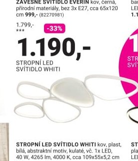 STROPNÍ LED SVÍTIDLO WHITI