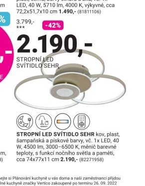 STROPNÍ LED SVÍTIDLO SEHR