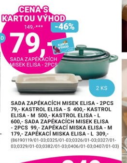SADA ZAPÉKACÍCH MISEK ELISA - 2PCS