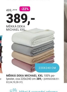 MĚKKÁ DEKA MICHAEL XXL