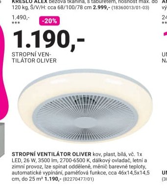 STROPNÍ VENTILÁTOR OLIVER