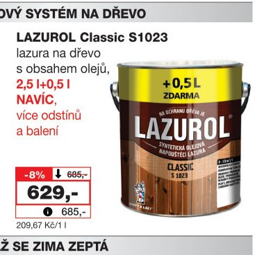 LAZUROL Classic S1023 - Barvy a laky drogerie aktualniletaky.eu