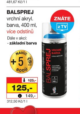 BALSPREJ vrchní akryl. - Barvy a laky drogerie aktualniletaky.eu