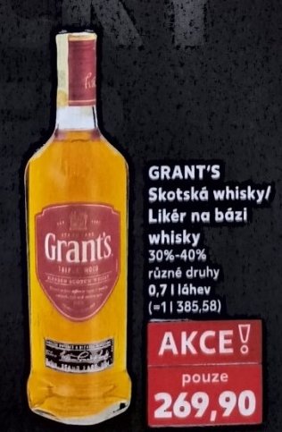GRANT'S Skotská whisky / Likér na bázi whisky