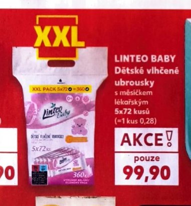 LINTEO BABY Dětské vlhčené ubrousky