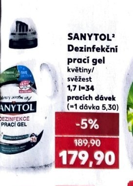 Sanytol dezinfekční prací gel