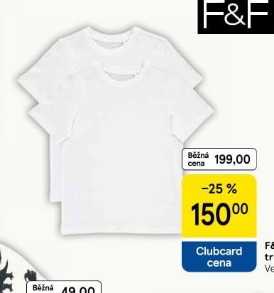 F&F Unisex triko 2 ks - Tesco aktualniletaky.eu