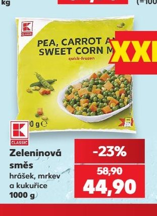 Zeleninová směs hrášek, mrkev a kukuřice