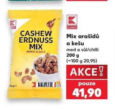 Mix arašídů a kešu med a sůl/chilli