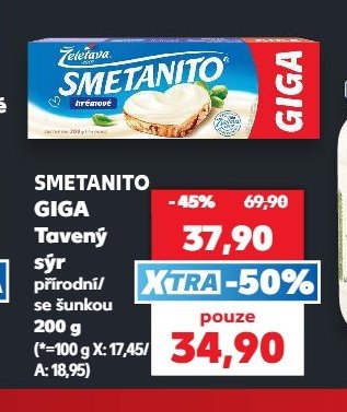 SMETANITO GIGA Tavený sýr 200 g