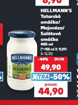HELLMANN'S Tatarská omáčka/ Majonéza/ Salátová omáčka 405 ml