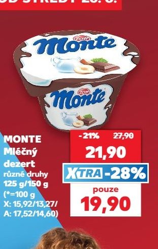 Monte Mléčný dezert