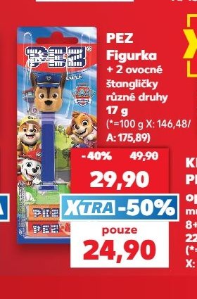 Pez Figurka + 2 ovocné štangličky