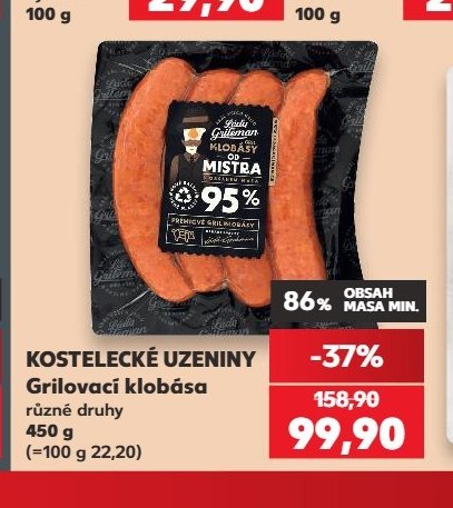 Kostelecké uzeniny Grilovací klobása