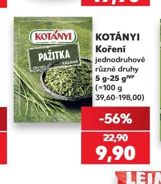 KOTÁNYI Koření jednodruhové různé druhy 5 g-25 g
