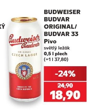 Budweiser Budvar Original / Budvar 33 pivo světlý ležák