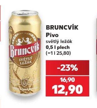 Bruncvík pivo světlý ležák