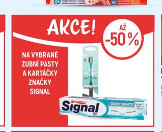 Signal zubní pasty a kartáčky