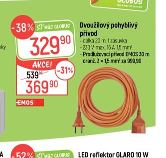 Dvoužilový pohyblivý přívod