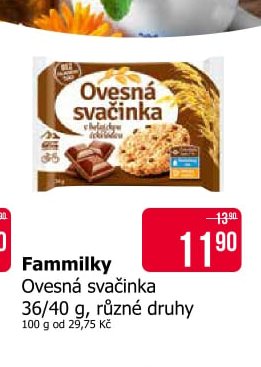 Fammilky Ovesná svačinka 36/40 g, různé druhy - Teta drogerie aktualniletaky.eu