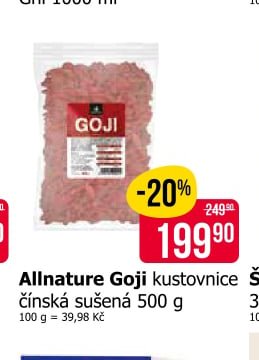 Allnature Goji kustovnice čínská sušená 500 g - Teta drogerie aktualniletaky.eu