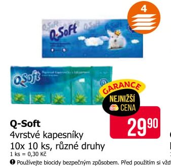 Q-Soft 4vrstvé kapesníky - Teta drogerie aktualniletaky.eu