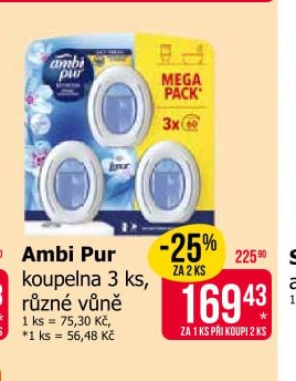 Ambi Pur koupelna 3 ks, různé vůně