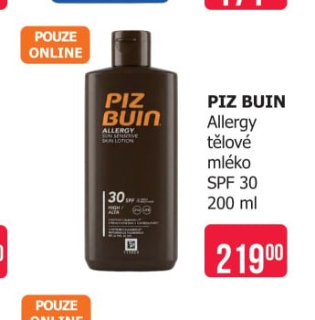 PIZ BUIN Allergy tělové mléko SPF 30 200 ml