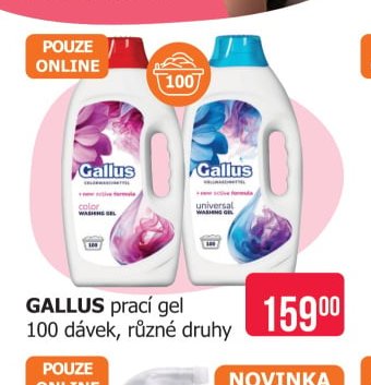 GALLUS prací gel 100 dávek, různé druhy