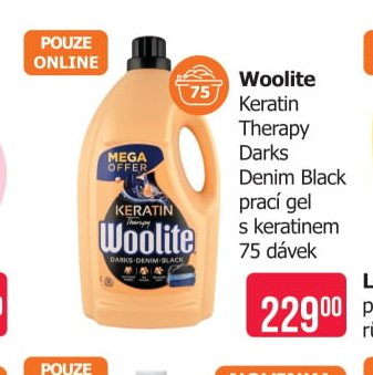 Woolite Keratin Therapy Darks Denim Black prací gel s keratinem 75 dávek