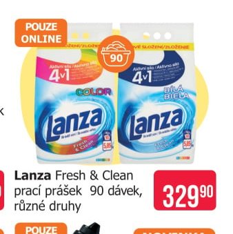 Lanza Fresh & Clean prací prášek 90 dávek, různé druhy
