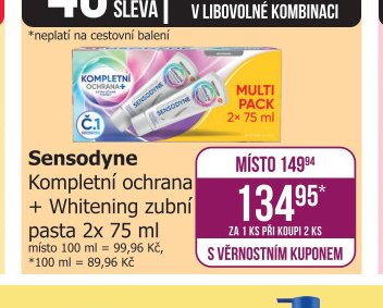 Sensodyne Kompletní ochrana + Whitening zubní pasta 2x 75 ml - Teta drogerie aktualniletaky.eu