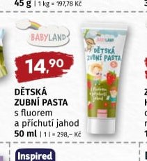 BABYLAND DĚTSKÁ ZUBNÍ PASTA - COOP aktualniletaky.eu
