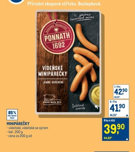Ponnath Vídeňské minipárečky - Makro aktualniletaky.eu