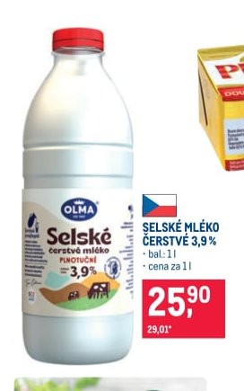 Selské mléko čerstvé 3,9 % - Makro aktualniletaky.eu
