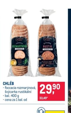 Chléb (foccacia rozmarýnová, švýcarka rustikální) - Makro aktualniletaky.eu
