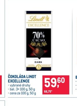 ČOKOLÁDA LINDT EXCELLENCE - Makro aktualniletaky.eu