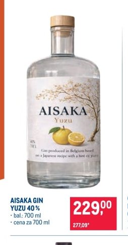 AISAKA GIN YUZU 40% - Makro aktualniletaky.eu