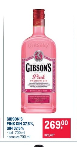 GIBSON'S PINK GIN 37,5% - Makro aktualniletaky.eu
