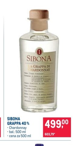SIBONA GRAPPA 40% - Makro aktualniletaky.eu